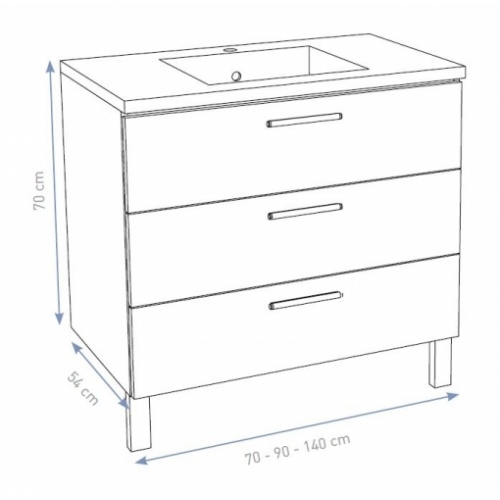 Meuble simple vasque TRENDY 90 cm Cristal Argile Trendy plan Meuble simple vasque TRENDY 90 cm Cristal Argile Trendy plan