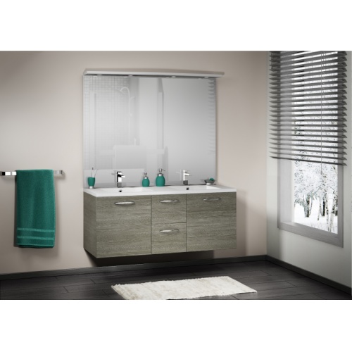 Meuble double vasque INTEGRALE 140 cm Sciée Gris 