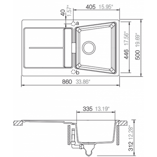 Evier de cuisine OPUS 1 grande Cuve Croma - EV1101L Opus d 100 Evier de cuisine OPUS 1 grande Cuve Croma - EV1101L Opus d 100