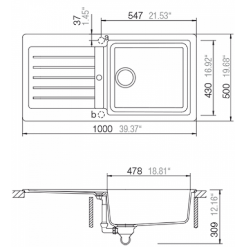 Evier de cuisine Typos 1 Grande cuve EV 51011 Alpina Typos 1grande cuve d100 l Evier de cuisine Typos 1 Grande cuve EV 51011 Alpina Typos 1grande cuve d100 l