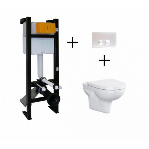 Pack Bâti-support Evo + Cuvette sans bride Velvet+ Plaque Blanche Pack Bâti-support Evo + Cuvette sans bride Velvet+ Plaque Blanche