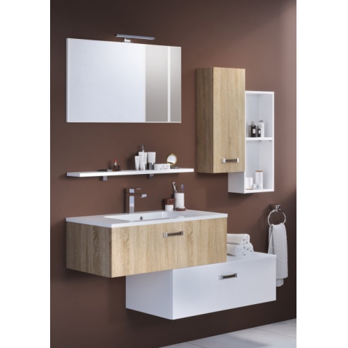 Meuble Simple Vasque Swing 90 Cm Cottage Flotte Et Opale Blanc