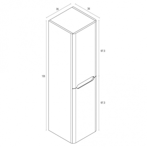Colonne de salle de bain TOOLA 135cm Ivoire Plan colonne toola