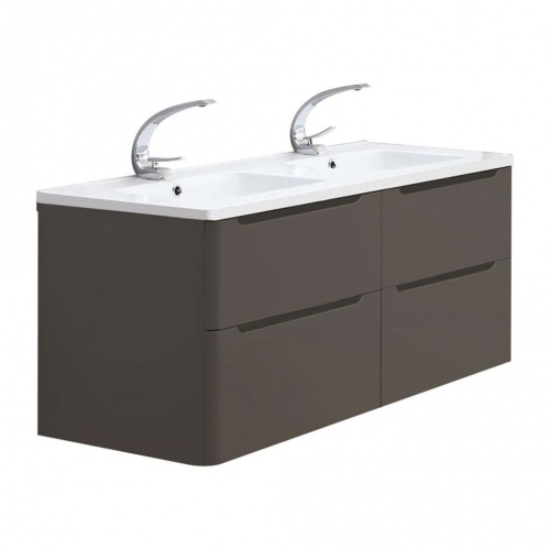 Meuble double vasque 120cm Toola Argile sans miroir Meuble double vasque 120cm Toola Argile sans miroir