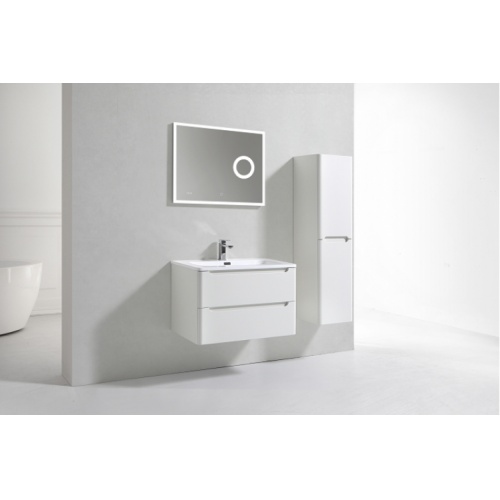 Meuble simple vasque 80cm TOOLA Ivoire miroir Lite