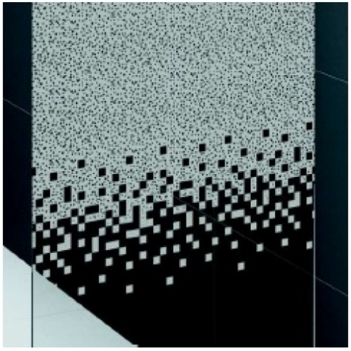  Porte coulissante ZEPHYROS 2P 130cm - Verre Sérigraphié - Profilé Noir Verre sérigraphie n°68