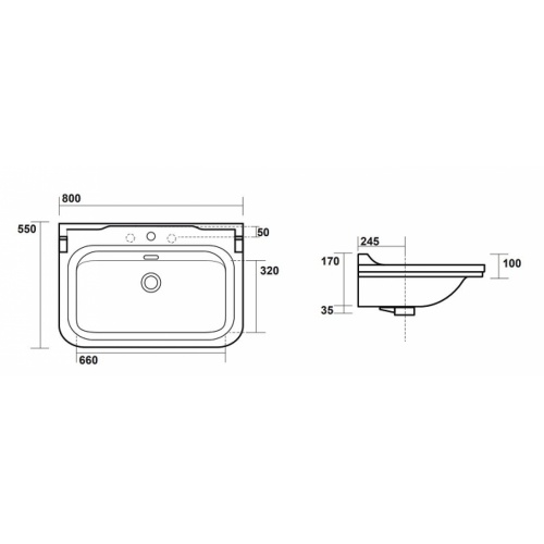 Ens. lavabo rétro 80 cm 3 trous + Colonne céramique WALDORF Côtes wd8055 Ens. lavabo rétro 80 cm 3 trous + Colonne céramique WALDORF Côtes wd8055