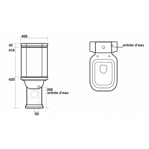 Bloc WC Rétro complet réservoir bas WALDORF - WD4117 Cotes wd4117 Bloc WC Rétro complet réservoir bas WALDORF - WD4117 Cotes wd4117