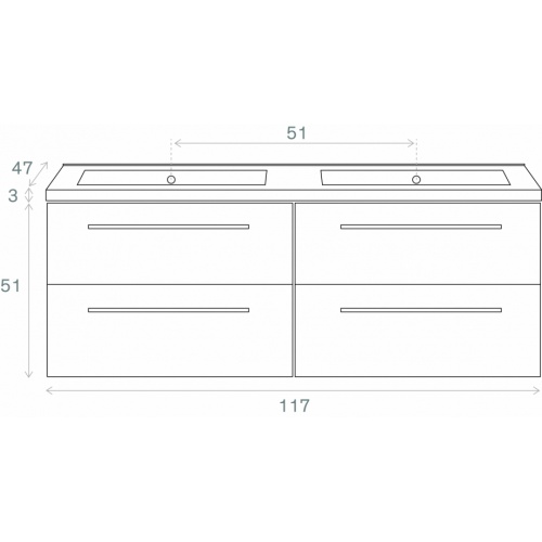 Meuble double vasque 117 Saturn 2.0 Aubergine SANS miroir** Côtes meuble 120 Meuble double vasque 117 Saturn 2.0 Aubergine SANS miroir** Côtes meuble 120