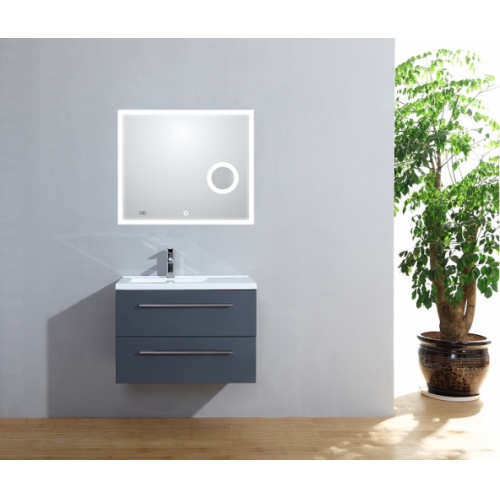 Meuble simple vasque 77 Saturn 2.0 Gris Brillant miroir Lite