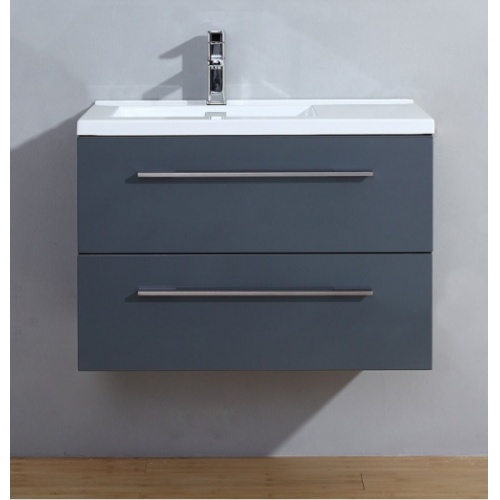 Meuble simple vasque 77 Saturn 2.0 Gris Brillant sans miroir