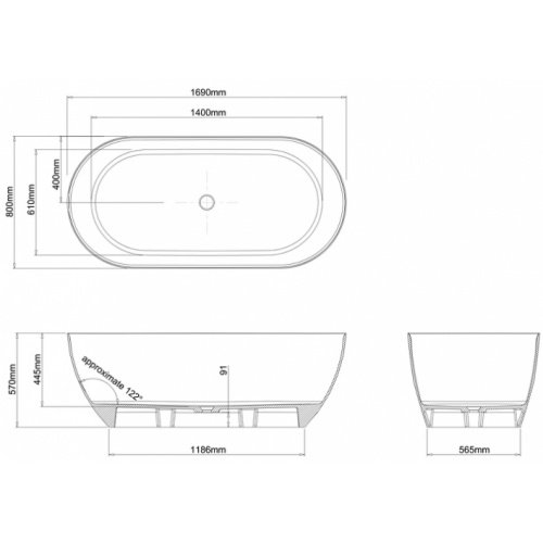 Baignoire à poser CLEARWATER Formoso Grande Cotes formoso grande n2acs Baignoire à poser CLEARWATER Formoso Grande Cotes formoso grande n2acs