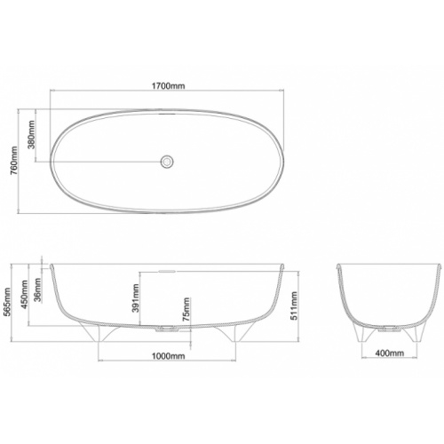 Baignoire à poser CLEARWATER Vigore Vigore clearwater n17 cotes