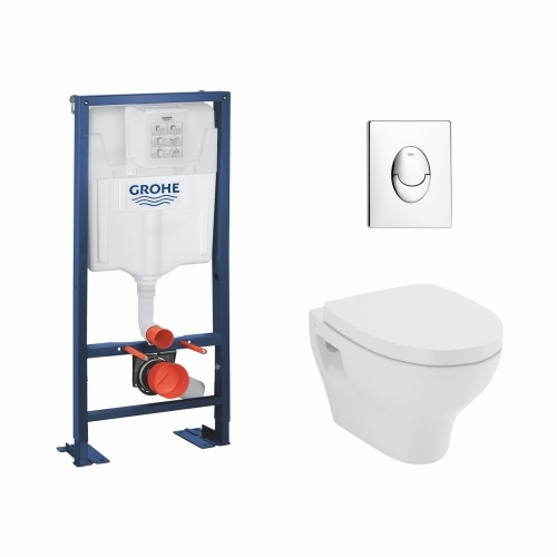 Pack WC Grohe Rapid SL + Cuvette POP2 + Plaque Chromée**