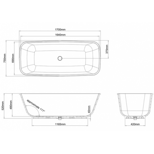 Baignoire à poser Clearwater Nuvola Clearwater nuvola n22cs côtes
