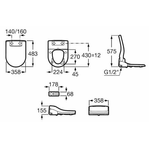 Abattant de WC Japonais Multiclean Premium 2.2 Round 2 round côtes Abattant de WC Japonais Multiclean Premium 2.2 Round 2 round côtes