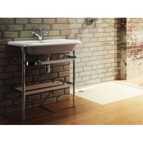 Lavabo CLEARWATER Tradition 75cm à encastrer Clearwater vasque classique grand + piétement ambiance Lavabo CLEARWATER Tradition 75cm à encastrer Clearwater vasque classique grand + piétement ambiance