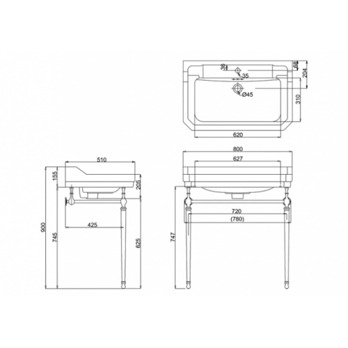 Vasque rectangulaire et console Edouardien BURLINGTON 80 cm Edouardien 80 cm 1 trou + console t50 burlington Vasque rectangulaire et console Edouardien BURLINGTON 80 cm Edouardien 80 cm 1 trou + console t50 burlington