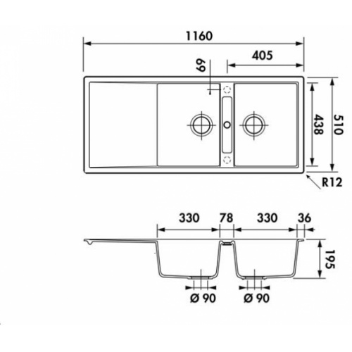 Evier de cuisine CRISTADUR Mono Double cuve Puro - JS Schock Evier cristadur mono evc 1921 côtes techniques Evier de cuisine CRISTADUR Mono Double cuve Puro - JS Schock Evier cristadur mono evc 1921 côtes techniques