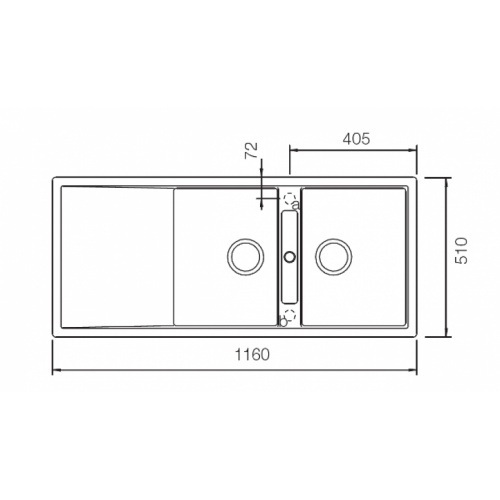Evier de cuisine CRISTADUR Mono Double cuve Puro - JS Schock Mono evc1921 côte 1 Evier de cuisine CRISTADUR Mono Double cuve Puro - JS Schock Mono evc1921 côte 1