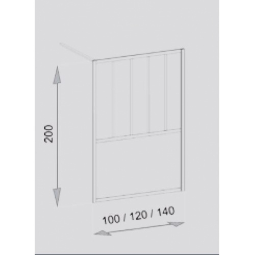 Paroi de douche LOFT Steel 140 cm Loft steel raidisseur mural côtes jacuzzi