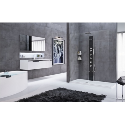 Colonne de douche CASCATA 1 Noir Mitigeur thermostatique - Novellini Cascata 1 noir ambiance novellini Colonne de douche CASCATA 1 Noir Mitigeur thermostatique - Novellini Cascata 1 noir ambiance novellini