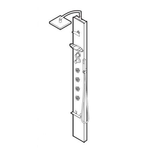 Colonne de douche CASCATA 1 Noir Mitigeur thermostatique - Novellini Cascata 1 schéma Colonne de douche CASCATA 1 Noir Mitigeur thermostatique - Novellini Cascata 1 schéma