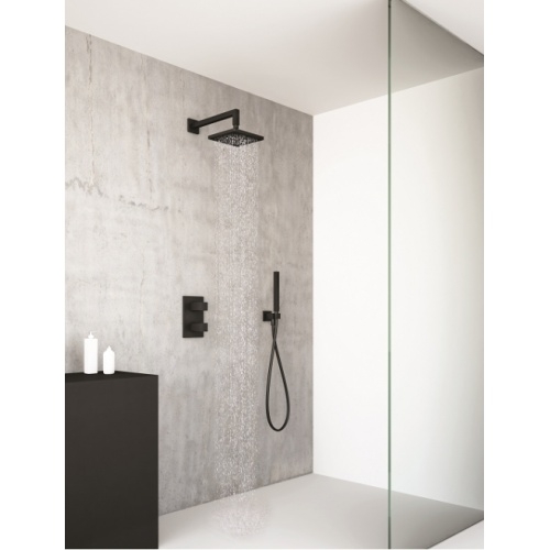 Facade mitigeur bain douche 2 sorties rosaces douchette inox