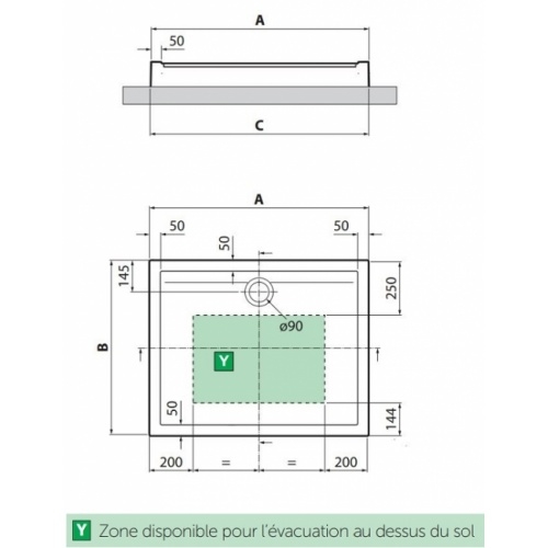 Receveur de douche New Olympic 80x80 à poser New olympic à poser côtes Receveur de douche New Olympic 80x80 à poser New olympic à poser côtes