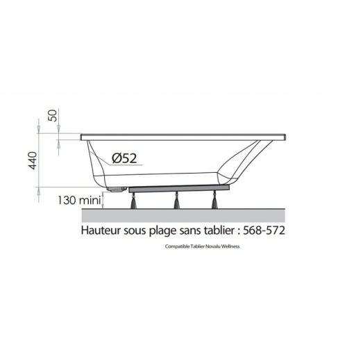 Baignoire asymétrique gain de place MAESTRO - Gauche Maestro asymètrique coupe coté version gauche Baignoire asymétrique gain de place MAESTRO - Gauche Maestro asymètrique coupe coté version gauche