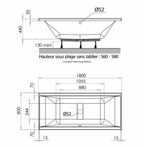Baignoire rectangulaire MAESTRO double dos 180x80cm Baignoire maestro duo Baignoire rectangulaire MAESTRO double dos 180x80cm Baignoire maestro duo