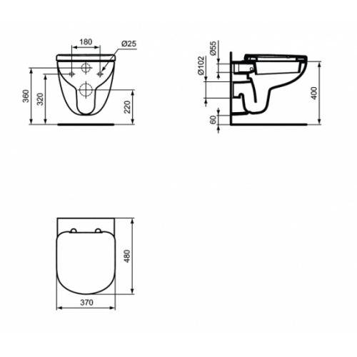 Cuvette suspendue Compacte KHEOPS avec abattant Idealstandard t3288 t3282 t6768 Cuvette suspendue Compacte KHEOPS avec abattant Idealstandard t3288 t3282 t6768