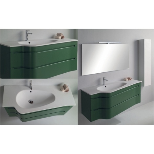 Meuble simple vasque SLALOM 122 cm - Verde Reseda Mat 5 122 cm