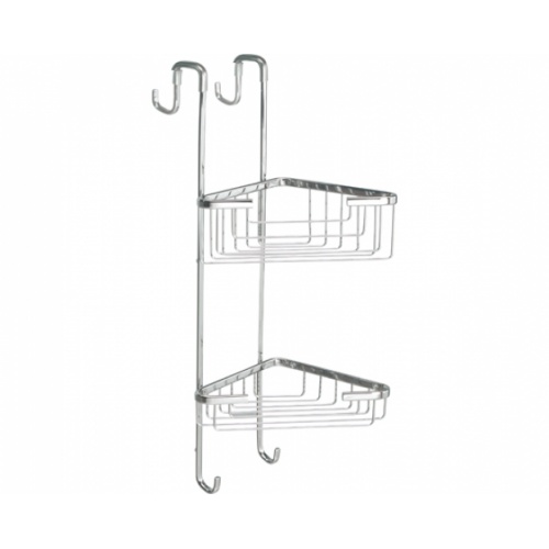 Porte-objets d'angle 2 bacs pour cabine de douche - Gedy - 5685 Porte-objets d'angle 2 bacs pour cabine de douche - Gedy - 5685