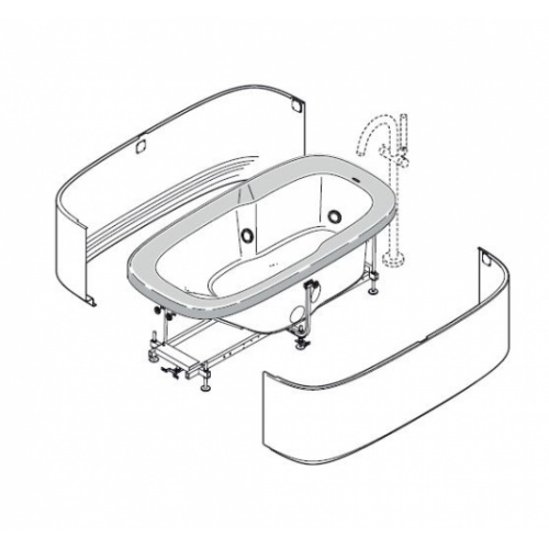 Baignoire îlot Shiatsu MUSE 180x90cm avec Tabliers Baignoire ilot tablier Baignoire îlot Shiatsu MUSE 180x90cm avec Tabliers Baignoire ilot tablier