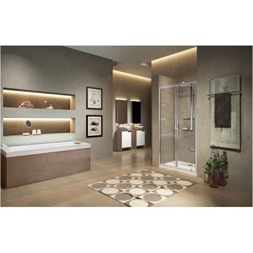 Paroi 2 portes battantes LUNES 2.0 B 75 cm - Transparent - Silver 0 btransparent silver Paroi 2 portes battantes LUNES 2.0 B 75 cm - Transparent - Silver 0 btransparent silver