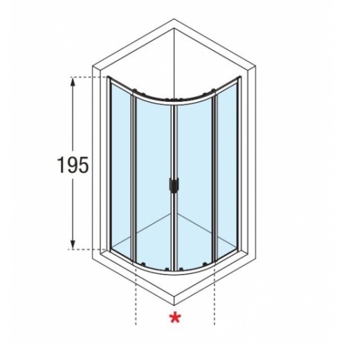 Paroi 1/4 de rond 2 portes coulissantes LUNES 2.0 R 80x80 cm - Transparent - Silver 0 r schéma Paroi 1/4 de rond 2 portes coulissantes LUNES 2.0 R 80x80 cm - Transparent - Silver 0 r schéma