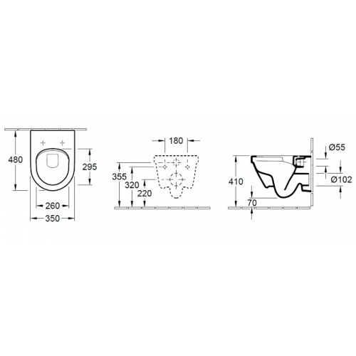 Cuvette suspendue Compact ARCHITECTURA sans bride avec abattant Combipack architectura design villeroy et boch 5684 fr schéma Cuvette suspendue Compact ARCHITECTURA sans bride avec abattant Combipack architectura design villeroy et boch 5684 fr schéma