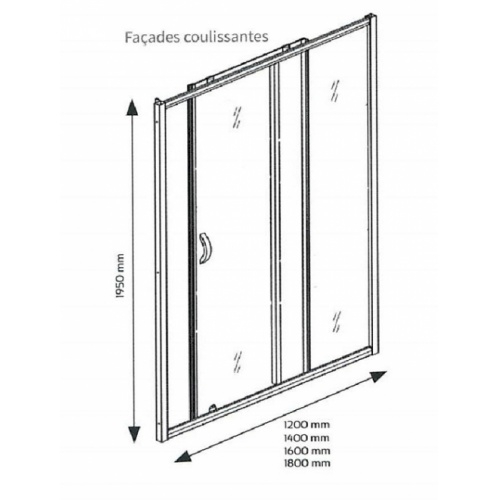 Paroi coulissante NAPA Chromé Mat 160 cm Façades coulissantes napa chromé mat Paroi coulissante NAPA Chromé Mat 160 cm Façades coulissantes napa chromé mat