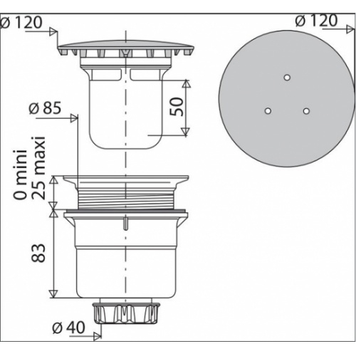 Bonde de douche diam 90 SV - 5540 Bonde de douche diam 90 sv 5540 Bonde de douche diam 90 SV - 5540 Bonde de douche diam 90 sv 5540