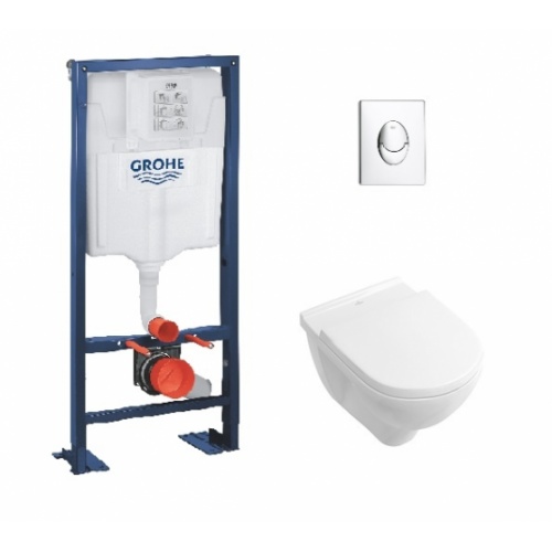 Pack WC Grohe Rapid SL + Cuvette O'Novo VILLEROY + Plaque Chromée**