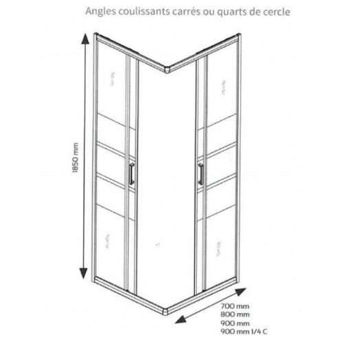 Parois d'angle coulissantes MISSI 80x80 cm Missi angle coulissants