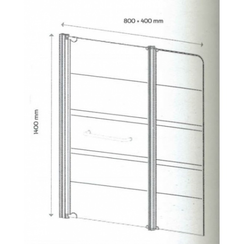 Pare Baignoire 2 volets MISSI 80+40 cm Missi pare bain 2 volets