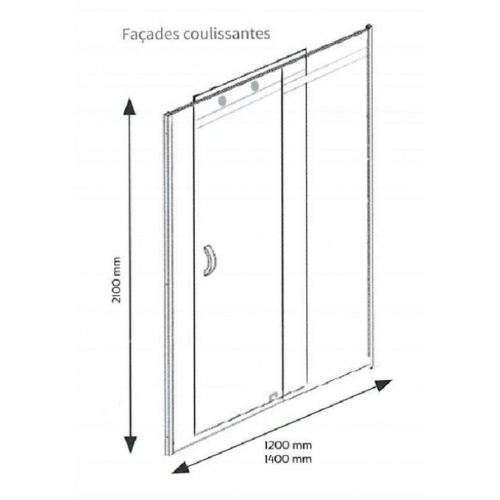 Paroi de douche coulissante ALICO 140 cm Alico facades coulissantes schéma Paroi de douche coulissante ALICO 140 cm Alico facades coulissantes schéma