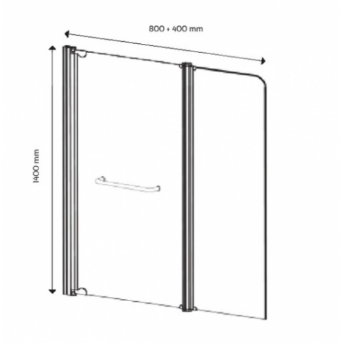 Pare-baignoire TULPA 2 volets pivotants Pare baignoire tulpa schéma