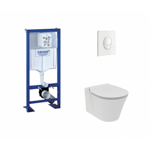 Pack WC Grohe Rapid SL + Cuvette Aquablade Connect Air + Plaque Blanche Pack WC Grohe Rapid SL + Cuvette Aquablade Connect Air + Plaque Blanche