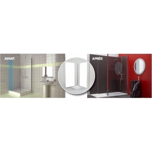 Habillage mural Décofast Classic - pack standard 2P Taupe H2000 x L900mm Décofast classic avant après Habillage mural Décofast Classic - pack standard 2P Taupe H2000 x L900mm Décofast classic avant après