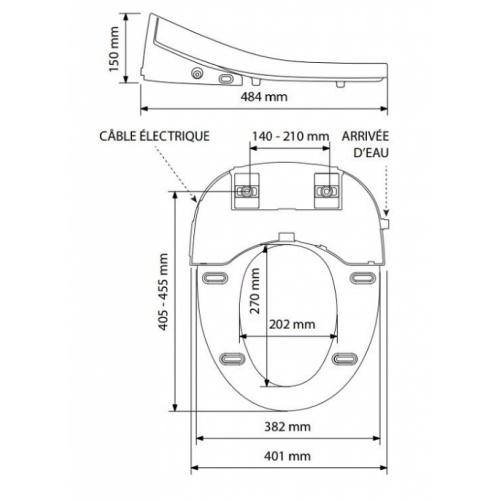 Abattant de WC japonais ASEO Plus Cotes aseo plus Abattant de WC japonais ASEO Plus Cotes aseo plus