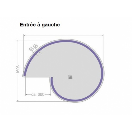 Douche Hélicoïdale à carreler - Entrée à Gauche - Siphon Vertical Receveur aqua spiral jackon schéma gauche Douche Hélicoïdale à carreler - Entrée à Gauche - Siphon Vertical Receveur aqua spiral jackon schéma gauche