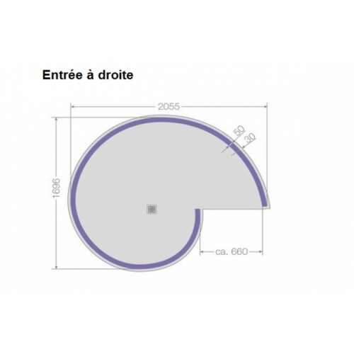 Douche Hélicoïdale à carreler - Entrée à Droite - Siphon Vertical Receveur aqua spiral jackon schéma droite Douche Hélicoïdale à carreler - Entrée à Droite - Siphon Vertical Receveur aqua spiral jackon schéma droite